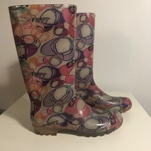 Coach Poppy Collection Rain boot Size 10 🔴